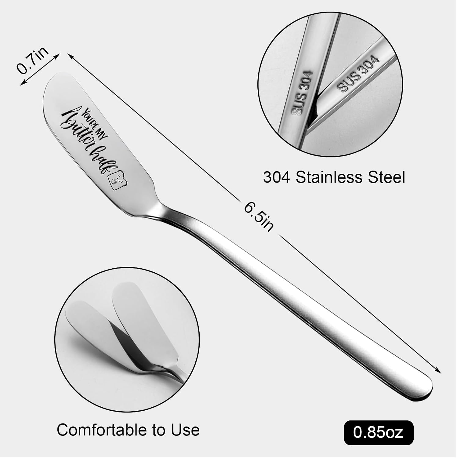 You're My Butter Half Funny Butter Knife, Personalized Engraved Peanut Butter Spreader Cheese Knives, Novelty Anniversary Christmas Gifts for Sandwich Bread Toast Butter Lover
