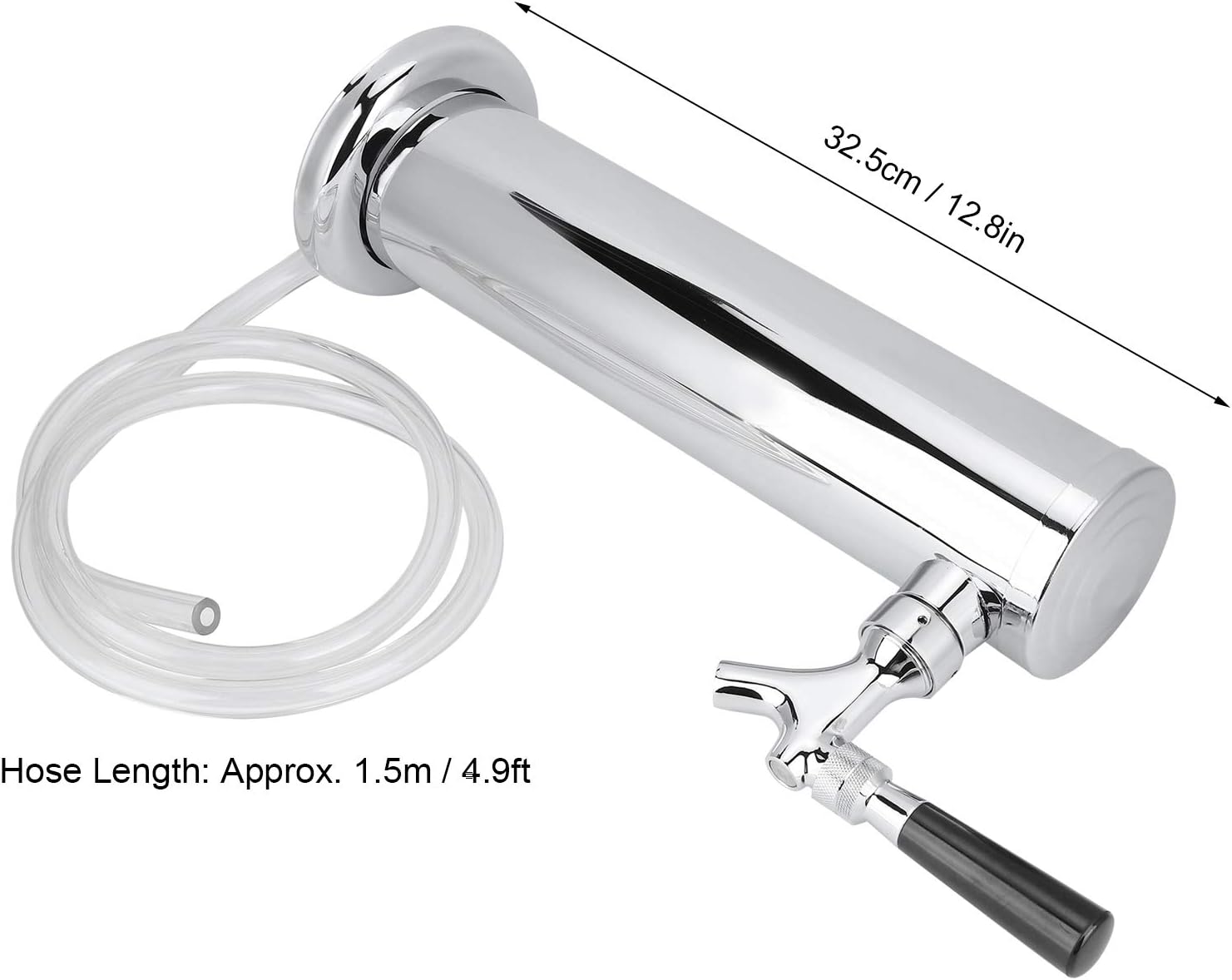 Single Faucet Stainless Steel Beer Tower Draft Dispenser Kit for Home Brewing Kegerator Commercial Use Includes Hose and Accessories