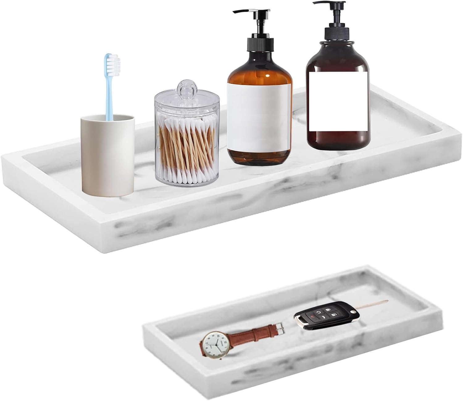 Amazon.com: Silicone Bathroom Tray Set - 11.8" & 7.8", Anti-Slip ...