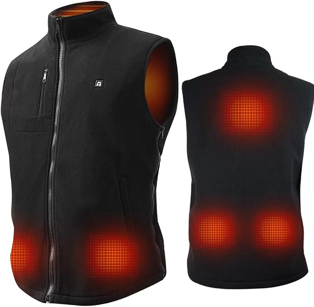 ARRIS Heated Vest for Men Size Adjustable Electric Heating Body Warm Gilet 7.4V Battery Powered for Winter Use