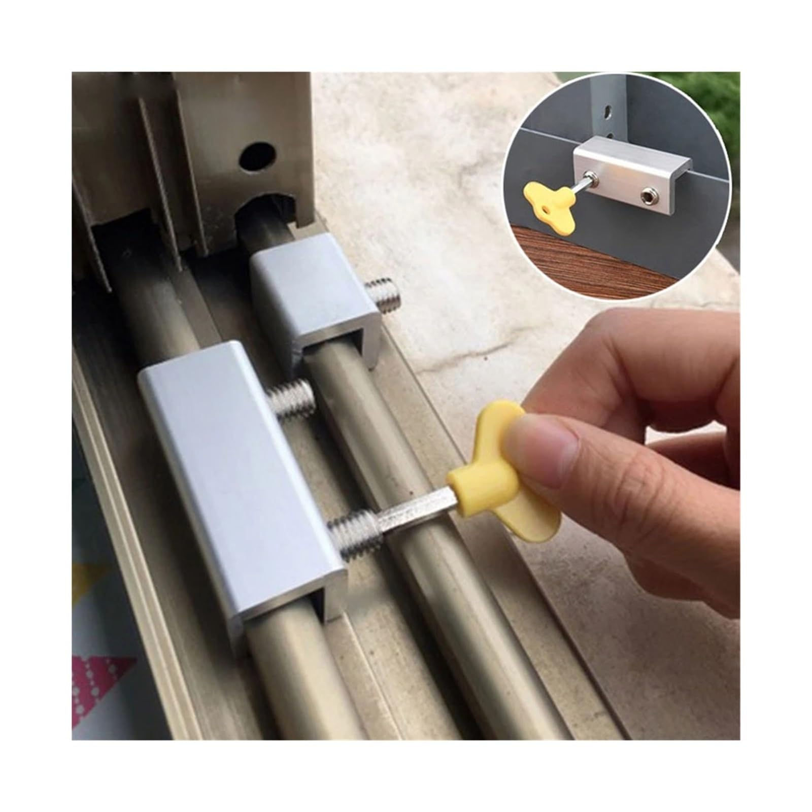 Verrous de porte et de fenêtre coulissante avec clé, verrous de sécurité réglables pour la sécurité de la maison, installation facile, verrous de fenêtre durables pour une protection supplémentaire