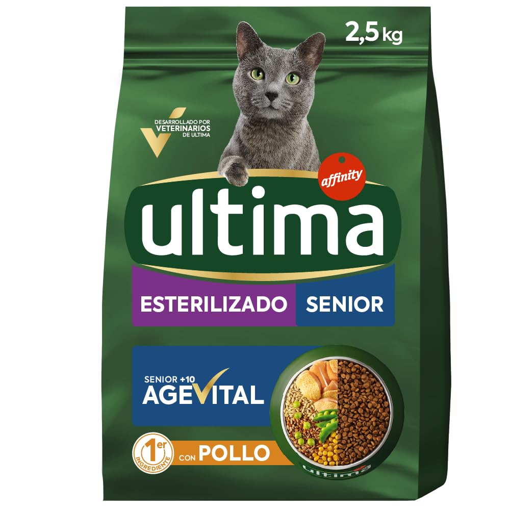 Ultima Pienso para Gatos Senior Esterilizados con Pollo - 2,5kg