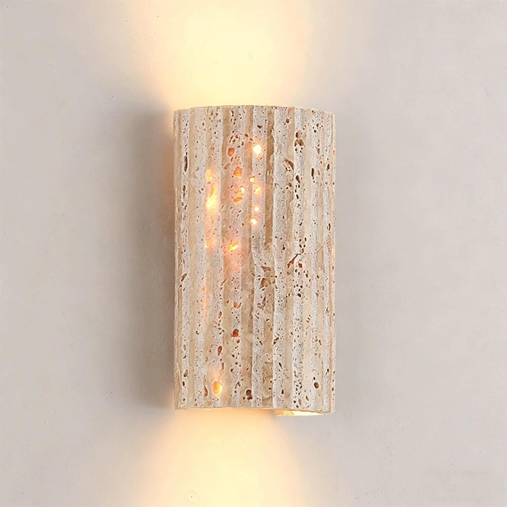 FEITENGDA Modern Stone Wall Sconce Indoor Farmhouse Hallway Wall Light Fixtures Mid Century Marble Wall Mounted Lamp for Bedroom Bathroom Corridor
