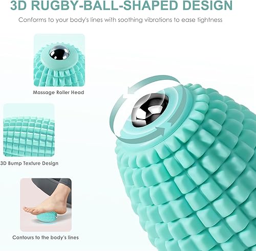 Miniatura 5 de Pelota de masaje vibratoria para recuperación muscular, bola de masaje miofascial de silicona, alivio de fascitis plantar, liberación de cadera y
