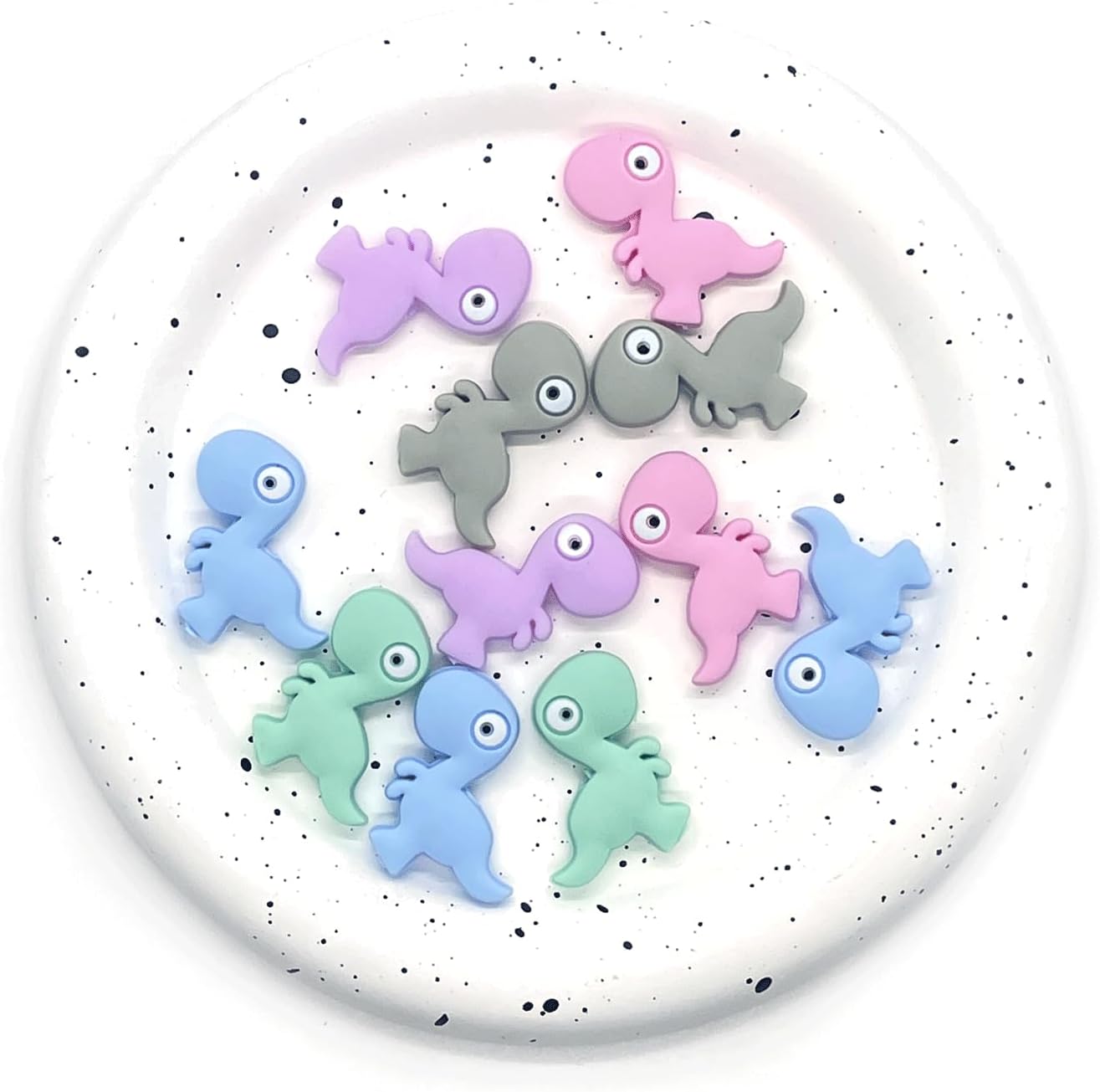 15PCS Dinosaur Silicone Beads, Silicone Focal Beads, Colorful Spacer Silicone Beads for Keychain Making, Loose Beads Bulk for Pens DIY Handicrafts Necklace Bracelet Pendants Accessories - Image 4