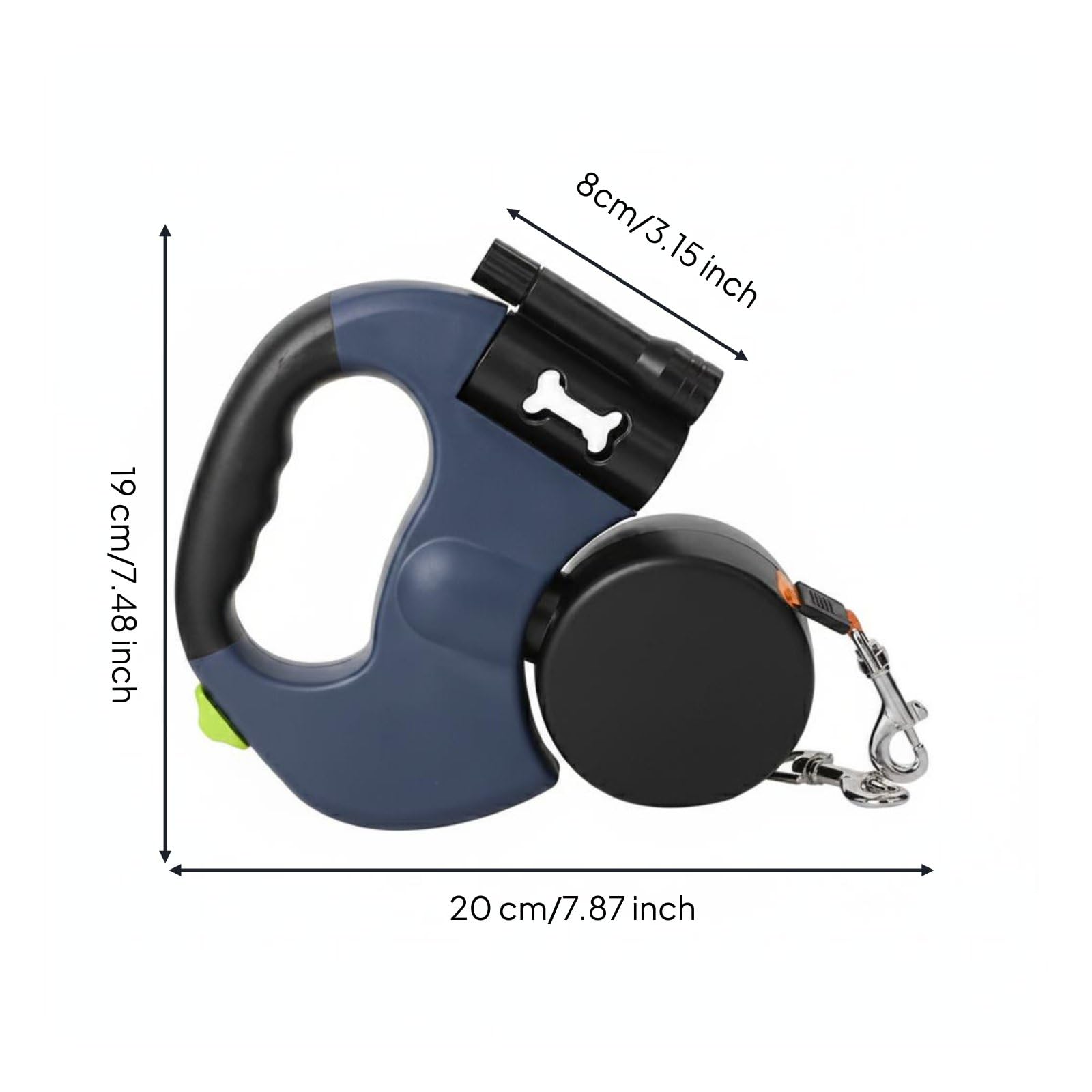Guinzaglio Estensibile Doppio Cani, Blu, Guinzaglio Retrattile