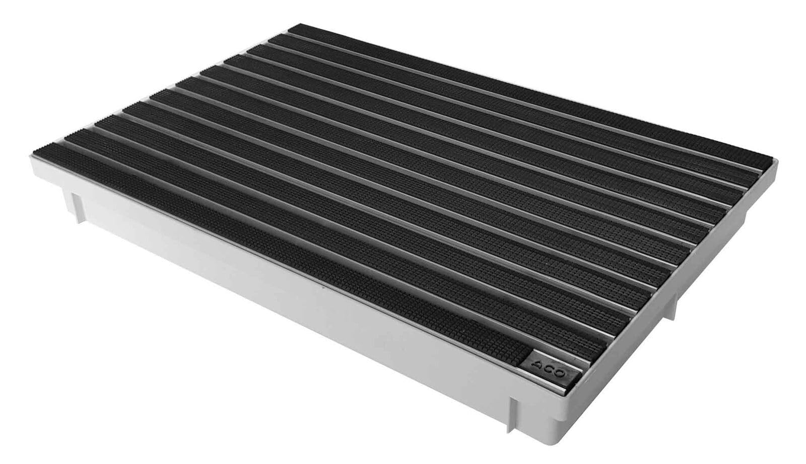 ACO 60x40 Fußmatte Gummi schwarz mit Bodenwanne Vario Light Schuhabtreter Abstreifer Türmatte