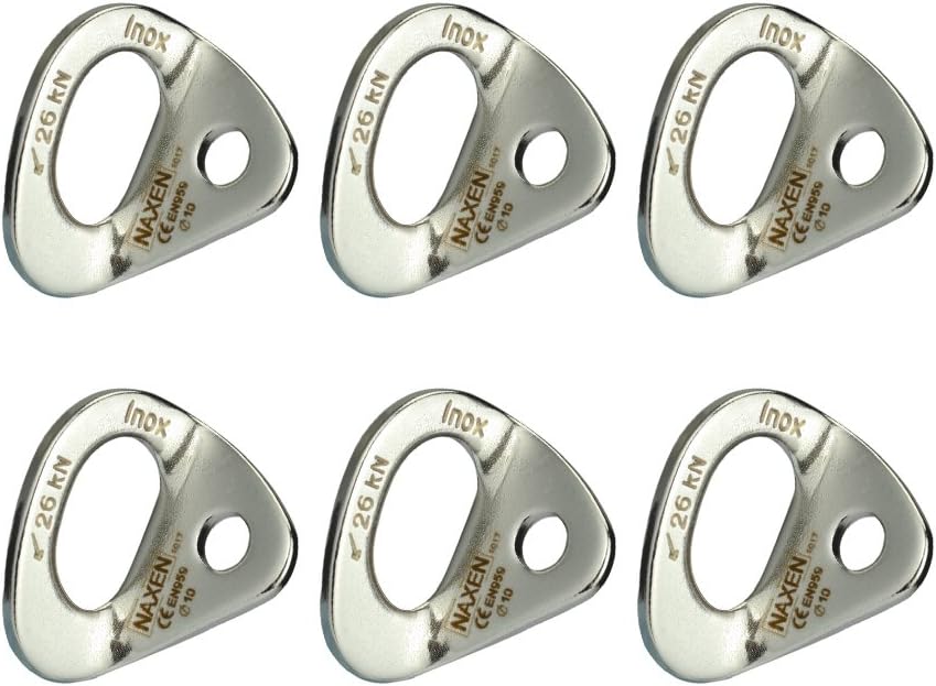 NAXEN 26kN Bolt Hanger Stainless Steel Climbing Hanger Climbing Anchor for 10 mm / 3/8" Bolt Pack of 6