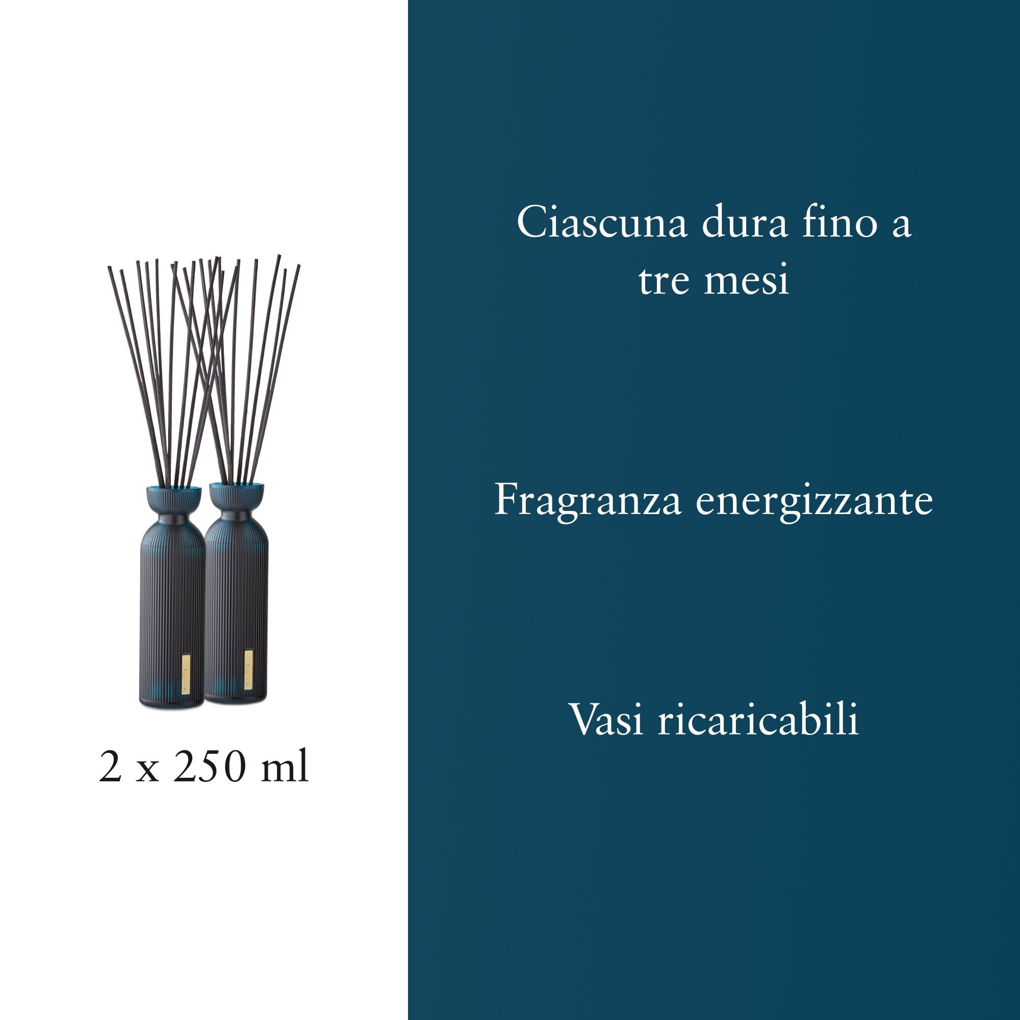 RITUALE Das Ritual des Hammam | Duftstäbchen-Set mit 2 Duftflaschen und 2 Sets Duftstäbchen mit Duft von Eukalyptus und Rosmarin – 2 x 250 ml