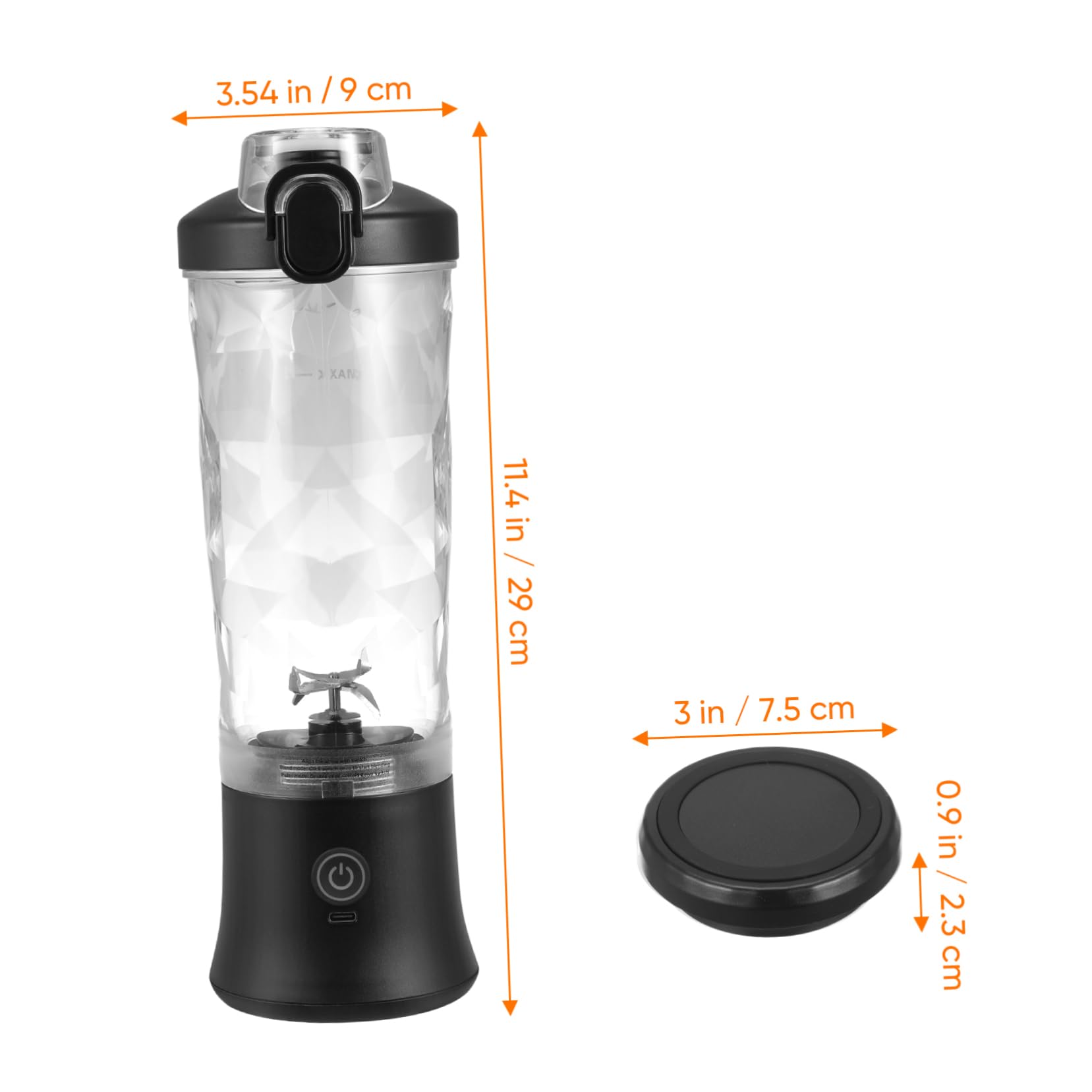 Ciieeo Juicer Cordless Fruit Blender with High Performance Motor for Quick Juicing Travel Friendly Design Stylish Transparent Cup for Fresh Juice