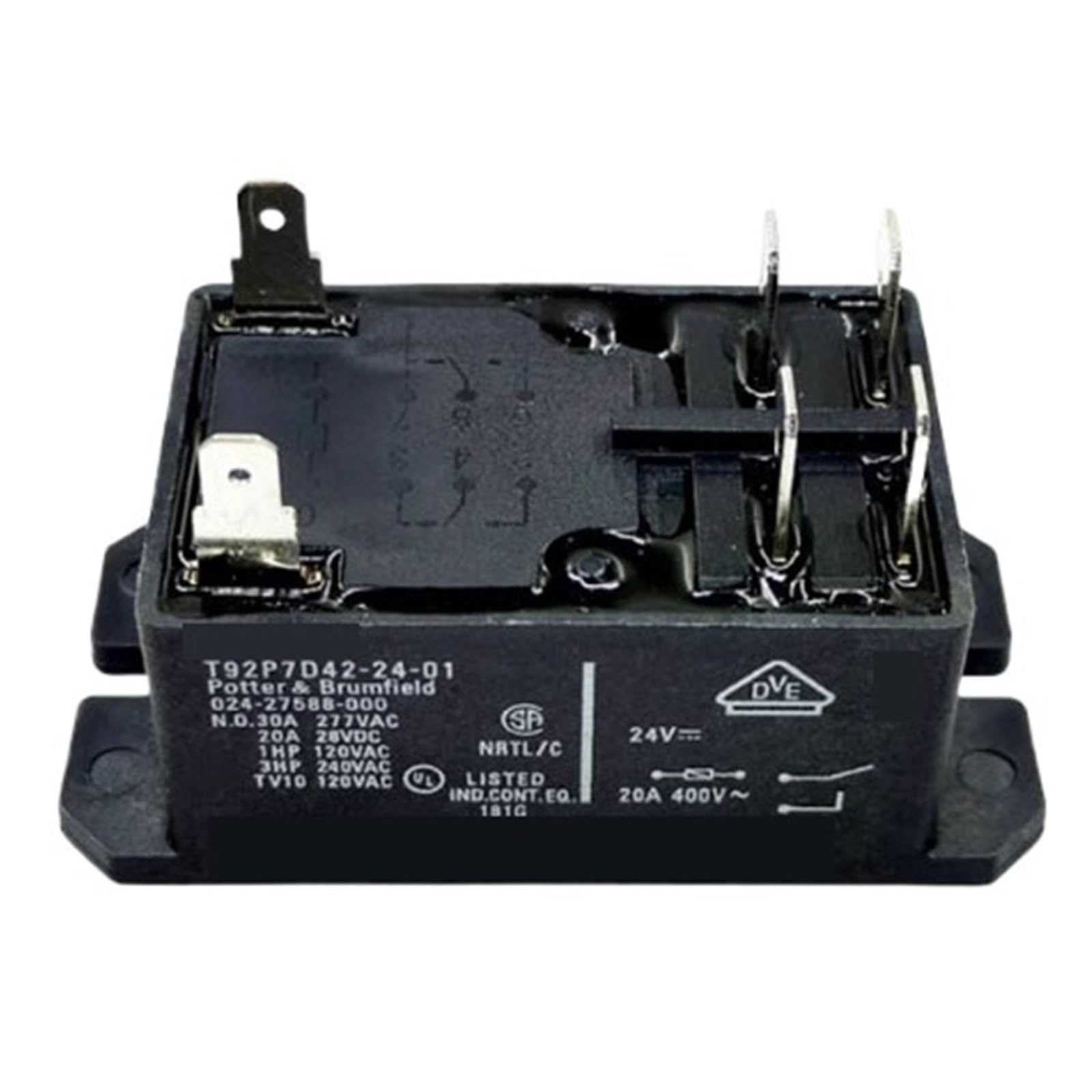 Relais T92P7D42 24 01 24V composant haute performance à 6 broches 30A