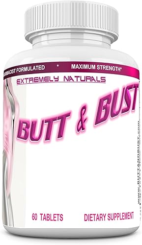 Píldoras naturales de aumento y ampliación de senos y glúteos, 60 tabletas (doble potencia, 2640 mg).