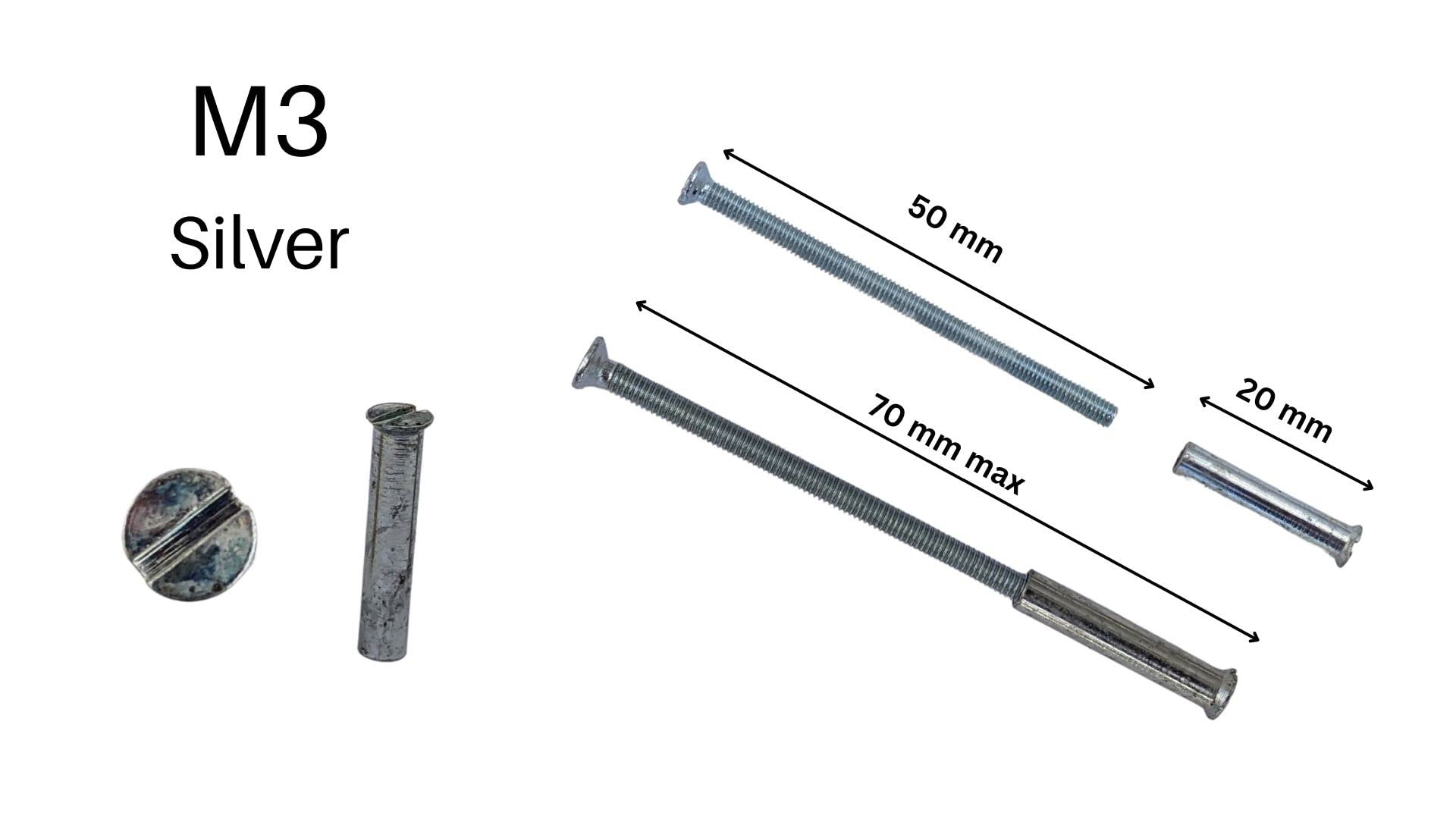 Pack of 8 M3 Door Handle Screws Silver Bolt Connecting Sleeve Male to Female for Doors Handles Knobs Escutcheons and Others - Image 3