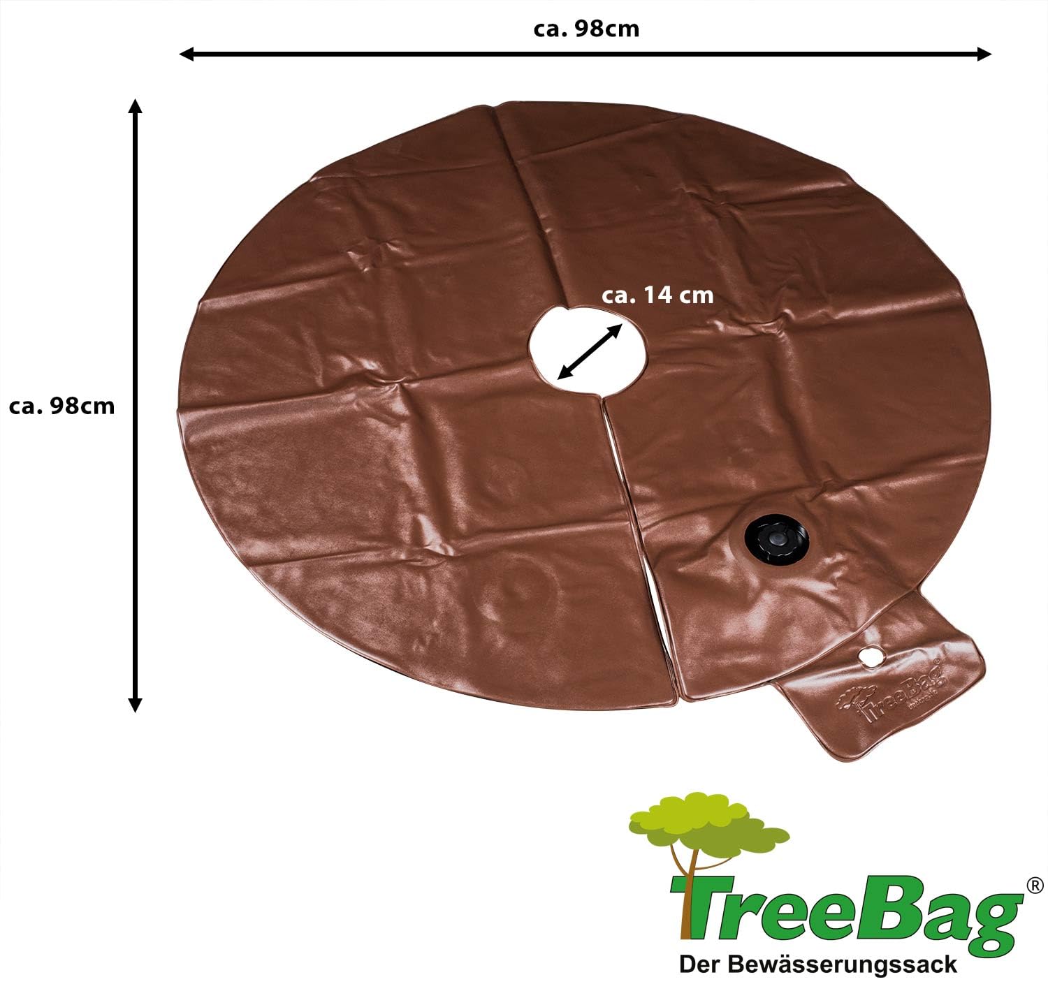 Bewässerungsringe für Bäume 2 x 75L / 98cm I Bewässerungssäcke aus PVC brauner Bewässerungs-Sack zur gezielten UV-Stabiler