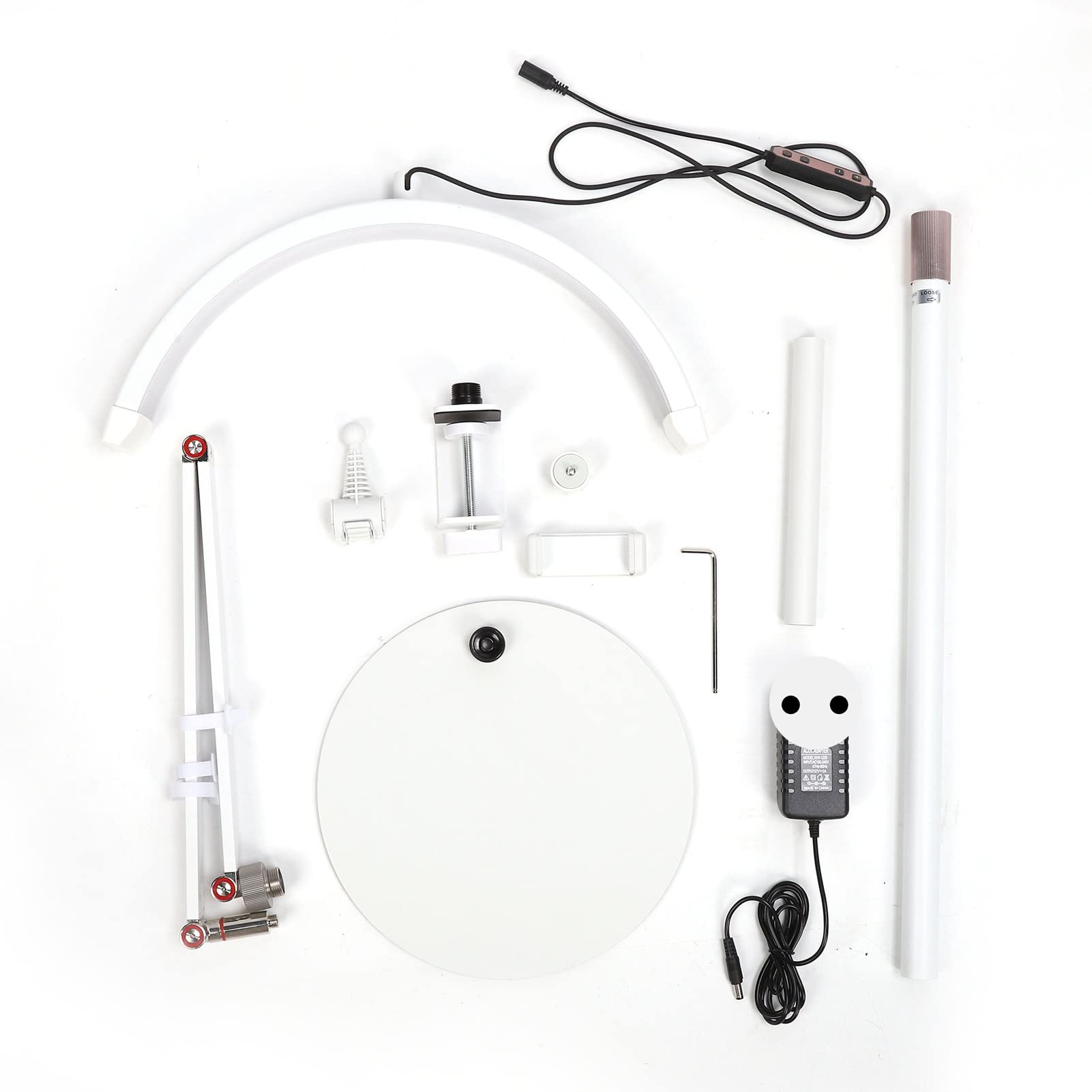 Lampada Half Moon, Lampada Half Moon Beauty 110V-240V Altezza Regolabile 10 Ingranaggi 3 Temperatura Colore per Tatuaggio Oscurante (Spina UE)