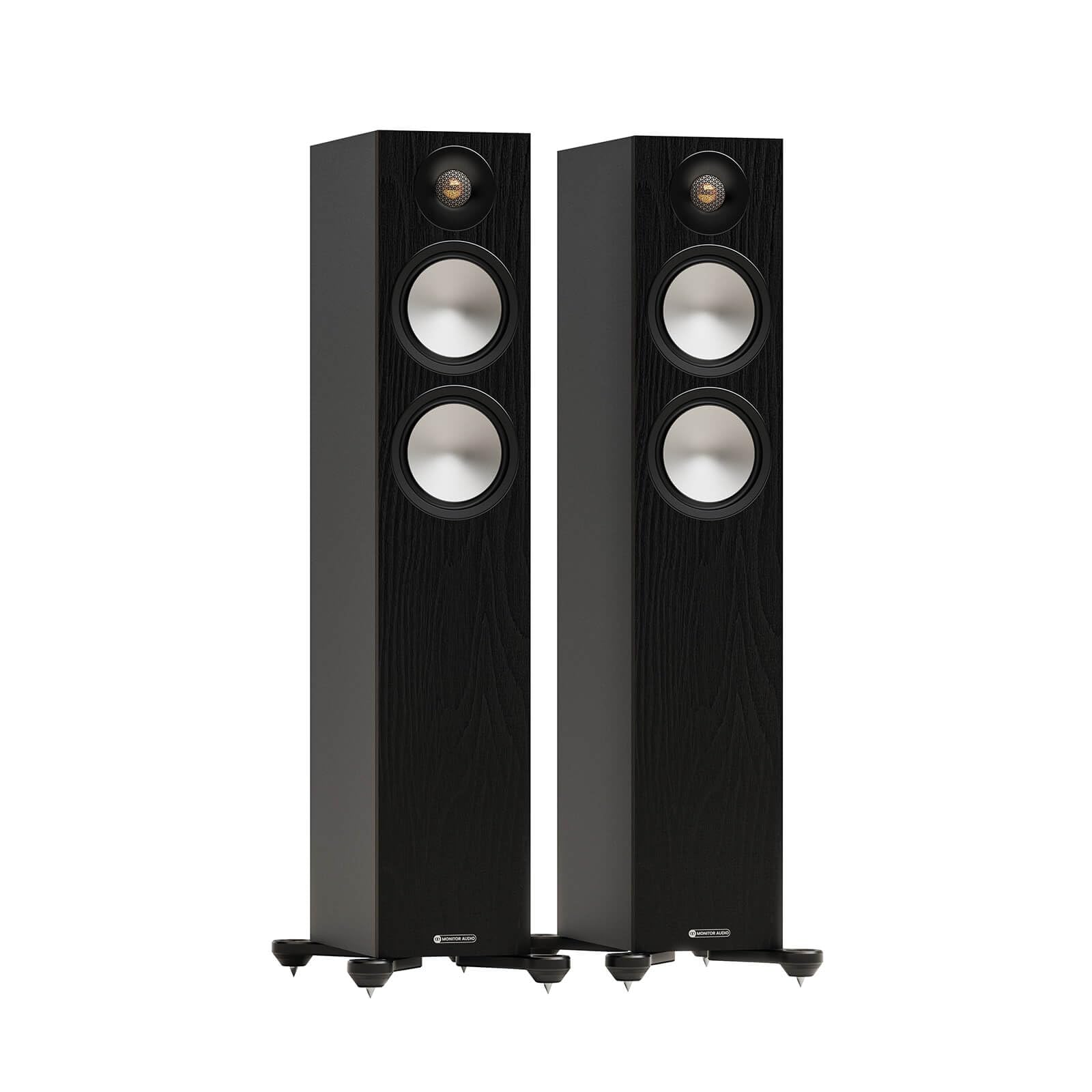 Monitor Audio Bronze 300 7G Altoparlante da pavimento, doppio driver da 15,2 cm, per Home Theater, audio a 2 canali, giochi e intrattenimento in soggiorno, nero (coppia)