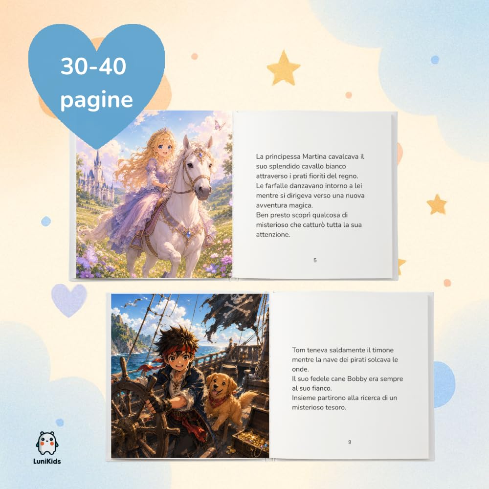 Libro personalizzato per bambini in stile Manga – Storia e illustrazioni Manga personalizzate | Avventura unica con nome, personaggi, tema e storia | Regalo per bambini (Copertina rigida)