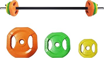 Barbell Weights Set - Adjustable 30kg Ideal For Studio Pump Weights - Barbell Set for Home Exercise - Barbell & Weights - Strength Training Equipment Commercial