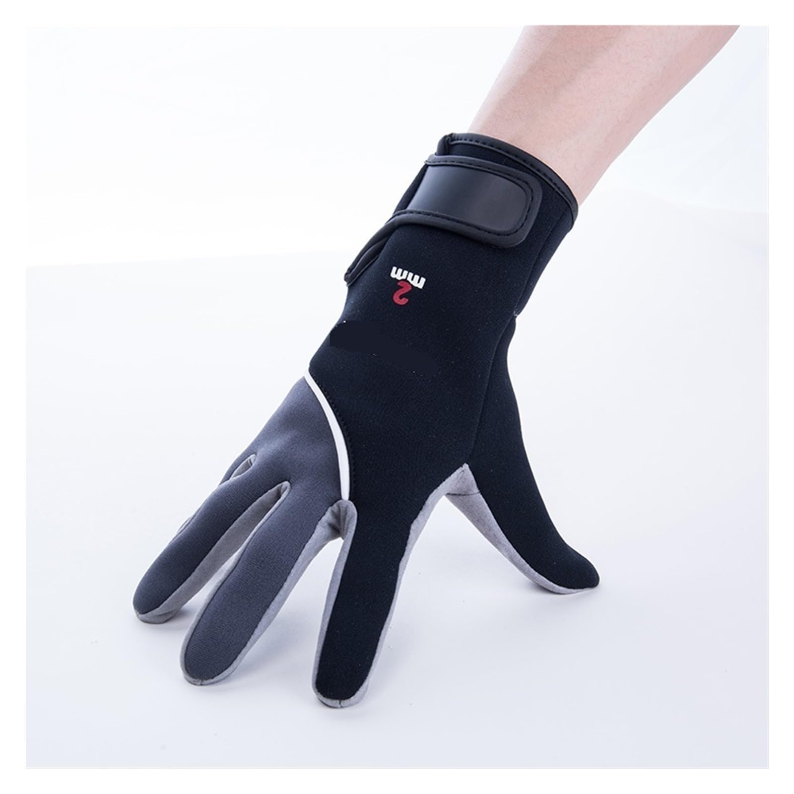 WAFOHSR Diving Gloves 2MM Neoprene Diving Gloves Scuba Diving Snorkeling Five Finger Glove Man and Woman for Adult Wide Applications(BLACK GREY,L)