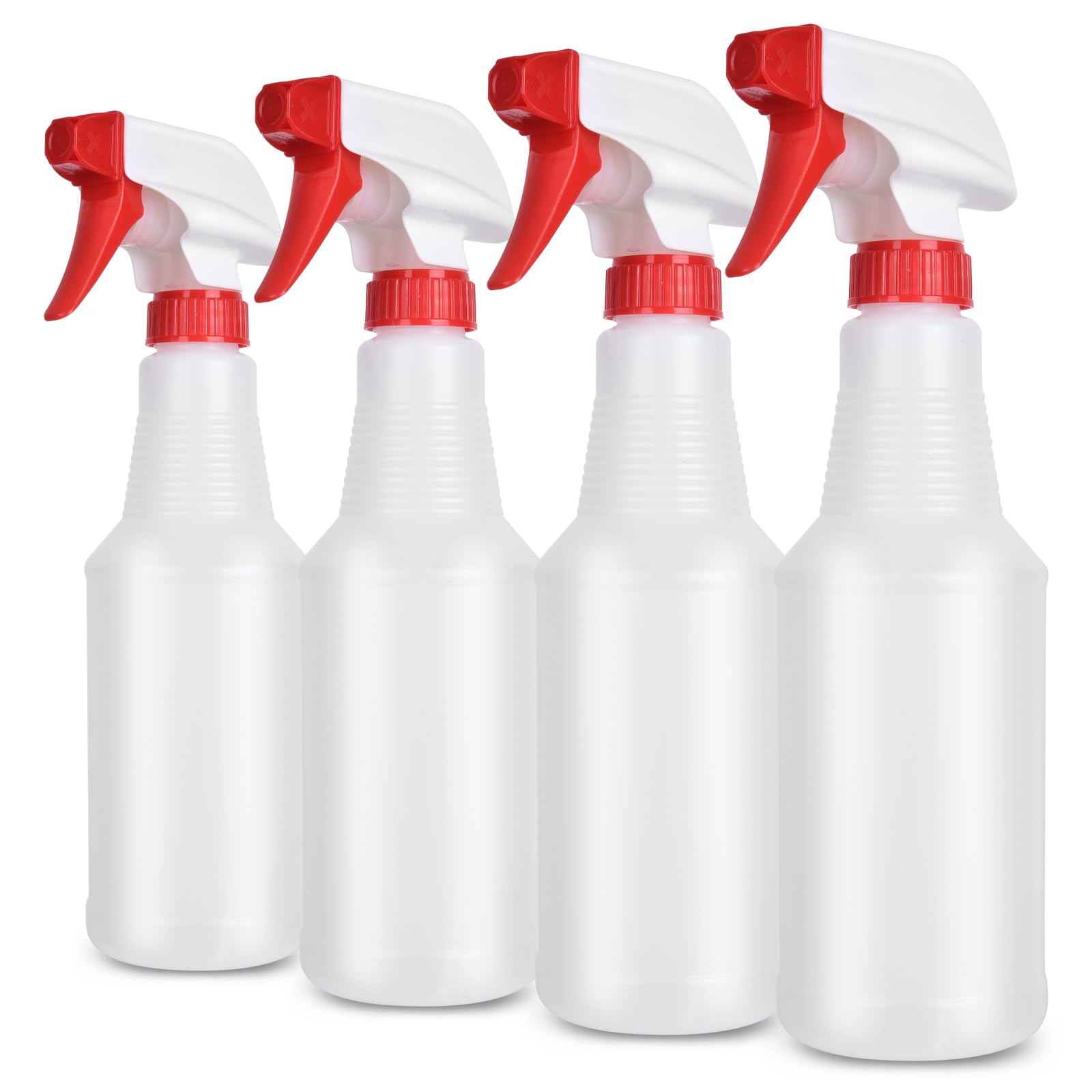 ALLWIN Plastic Spray Bottle for Cleaning Solution - 4 Pack 16 Oz Mist Empty Spray Bottles for Chemical, Planting, and Pet with Adjustable Nozzle, leakproof, Refillable (16 Oz, 4 Pack)
