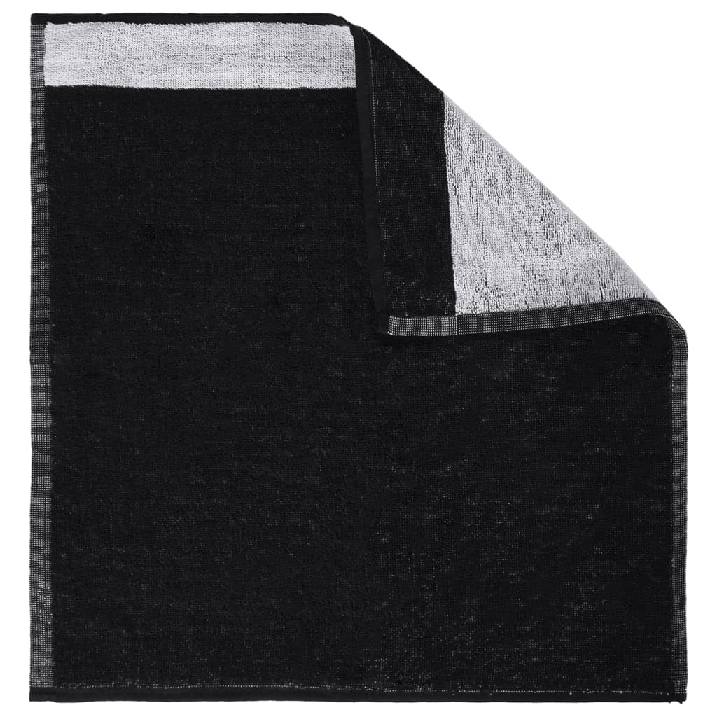 Set di 12 asciugamani neri in cotone, 4 strofinacci da cucina da 50 x 70 cm, 4 asciugamani per ospiti da 50 x 50 cm, 4 strofinacci da 30 x 30 cm, assorbenti per bagno, cucina, sauna, viaggi