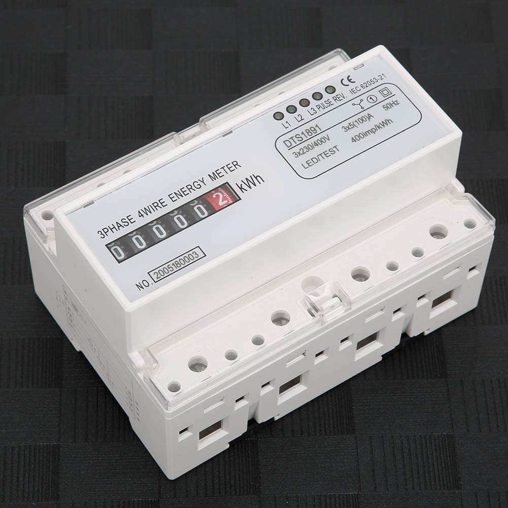 mumisuto Contatore Energia Elettrica, 230/400V 5-100A Misuratore di Consumo Elettrico, Misuratore Consumo Elettrico Trifase KWh, Amperometro Voltmetro Misuratore di Elettricità con Display Digitale
