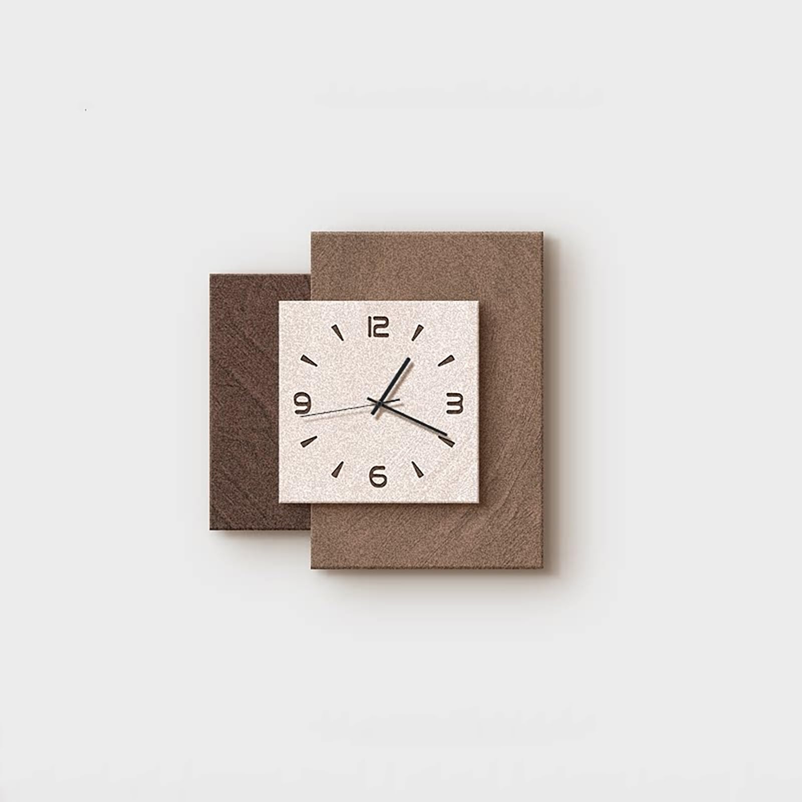 Tableau mural en grès 3D LED déco relief horloge silencieuse salon