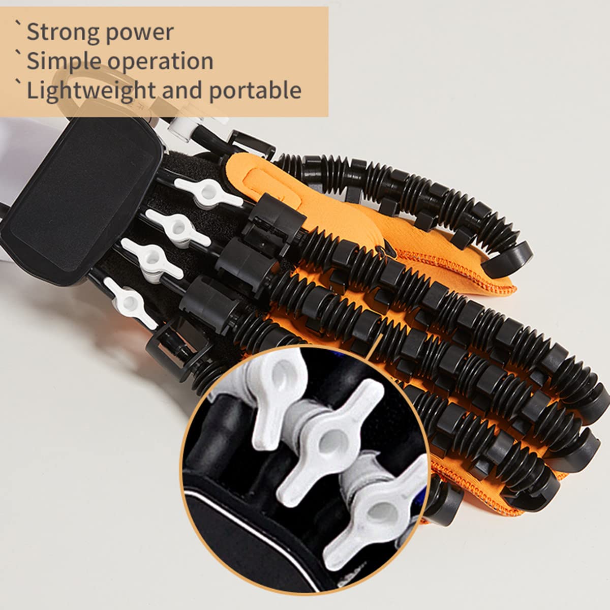 Nuevos Guantes de Robot de rehabilitación Modo de Dos Manos, Equipo de rehabilitación de Manos Ajuste de Fuerza con Carga USB, Equipo de Ejercicio de Mano con Dedo,L