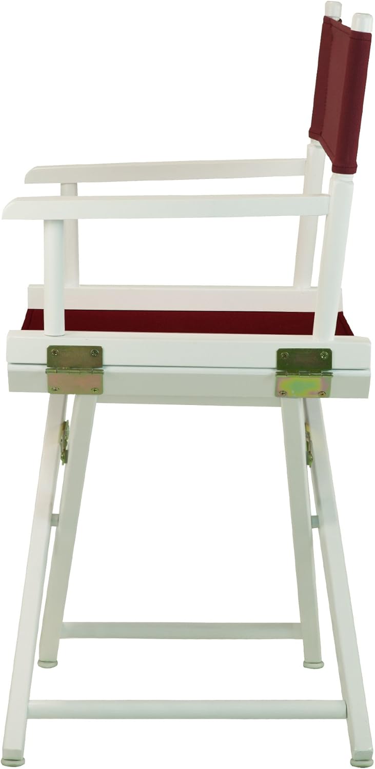 Casual Home 18" Director's Chair White Frame with Burgundy Canvas