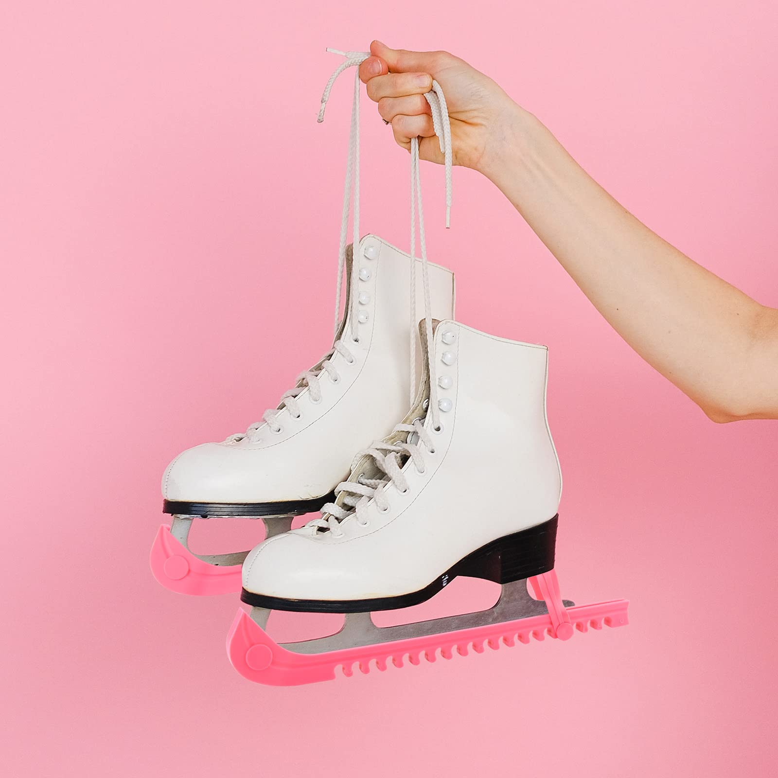 2 Paires De Protège-Lames Réglables Pour Patins à Glace - Hockey Et Patinage Artistique, Enfants Et Adultes (Noir+Blanc)