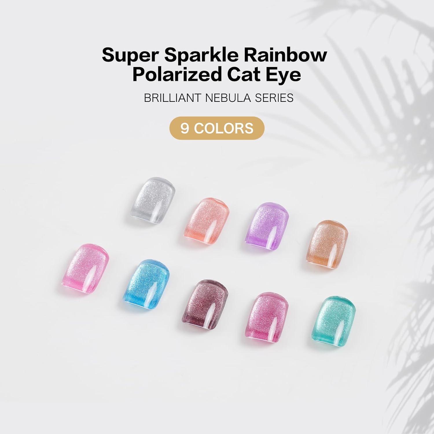 Super Sparkle Rainbow Polarized Cat Eye Gel Nail Polish Kit with Magnet Brilliant Nebula Series Soak Off Uv Led Gel Polish Set Home DIY