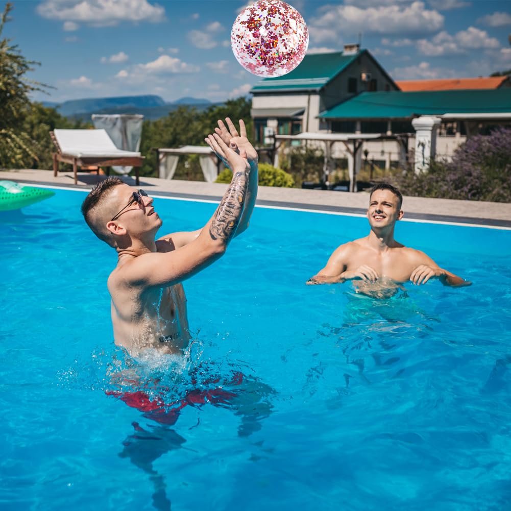 9 Pelotas De Playa Brillantes Con Purpurina | Tamaño 20 Cm | Ideales Para Piscina Y Verano | Regalo Divertido Para Niños Y Adultos