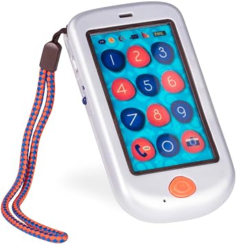 B. toys Hi, Pretend Play Smartphone, Silver, Interactive