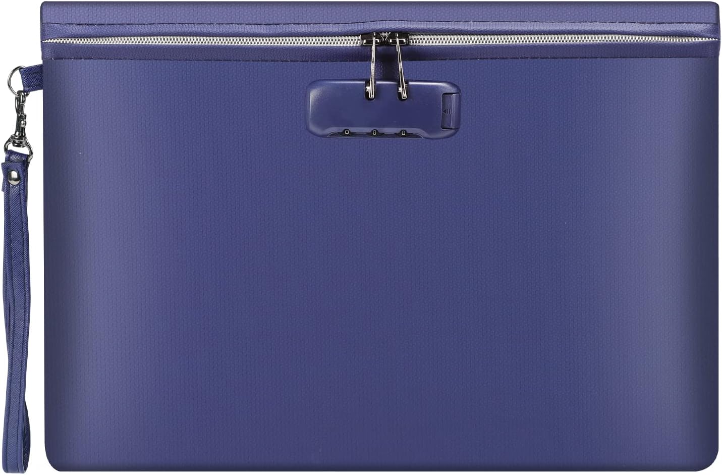 ZOOPIP Fireproof Document Bag with Lock, Newly Upgraded Dustproof, Not Sticky, Waterproof Notary Bag for A4 Letter Size Document, Cash, Cell Phone, Credit Card, Passport(NavyBlue, 14.3"x10.2"x0.6")
