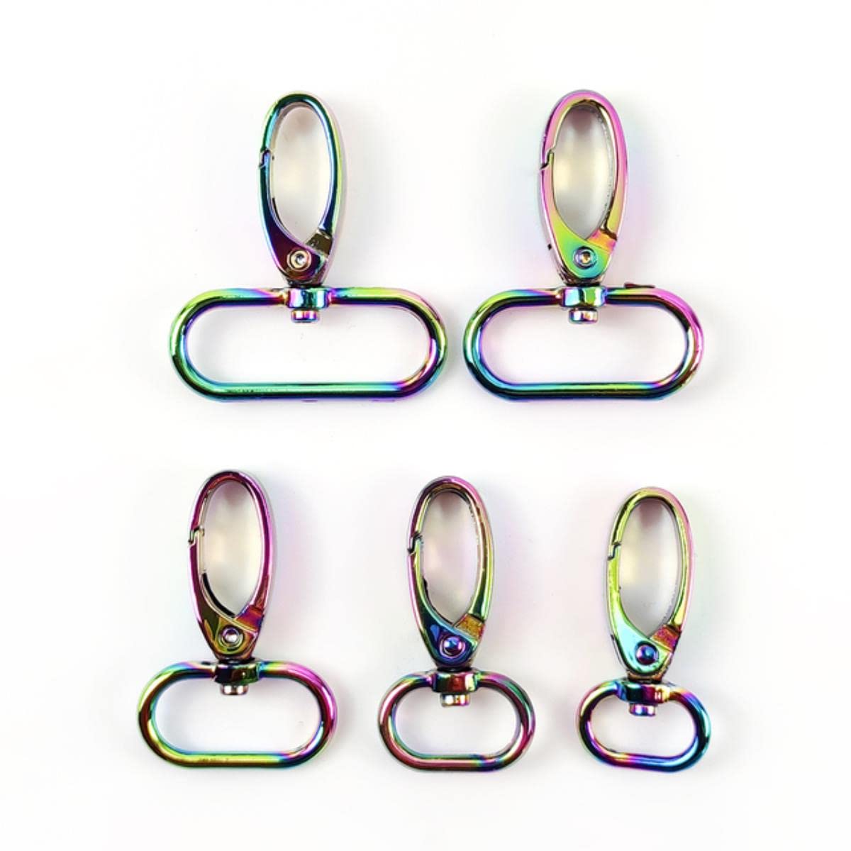 20 Unids Broches de Langosta de Metal Correa de Bolsa Mosquetón Hebillas Collar de Perro Clips de Gatillo Giratorio Gancho de Presión Accesorios de Costura de Hardware de Bricolaje-38mm,Colorea