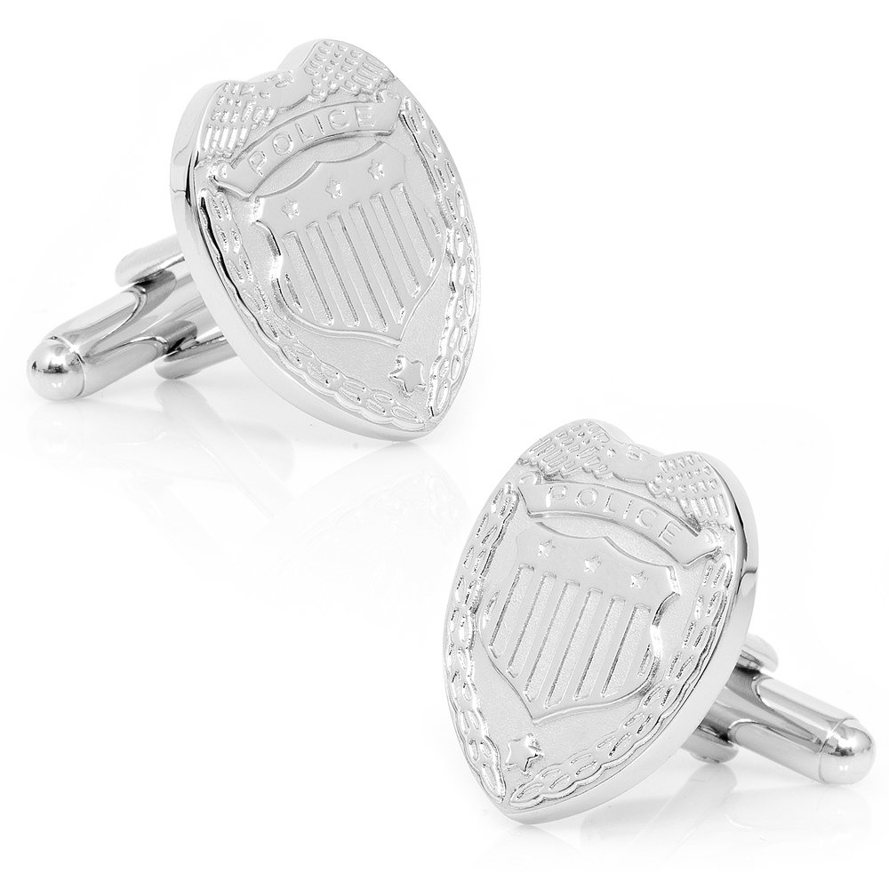 Cufflinks Inc. Silver Police Badge Cufflinks