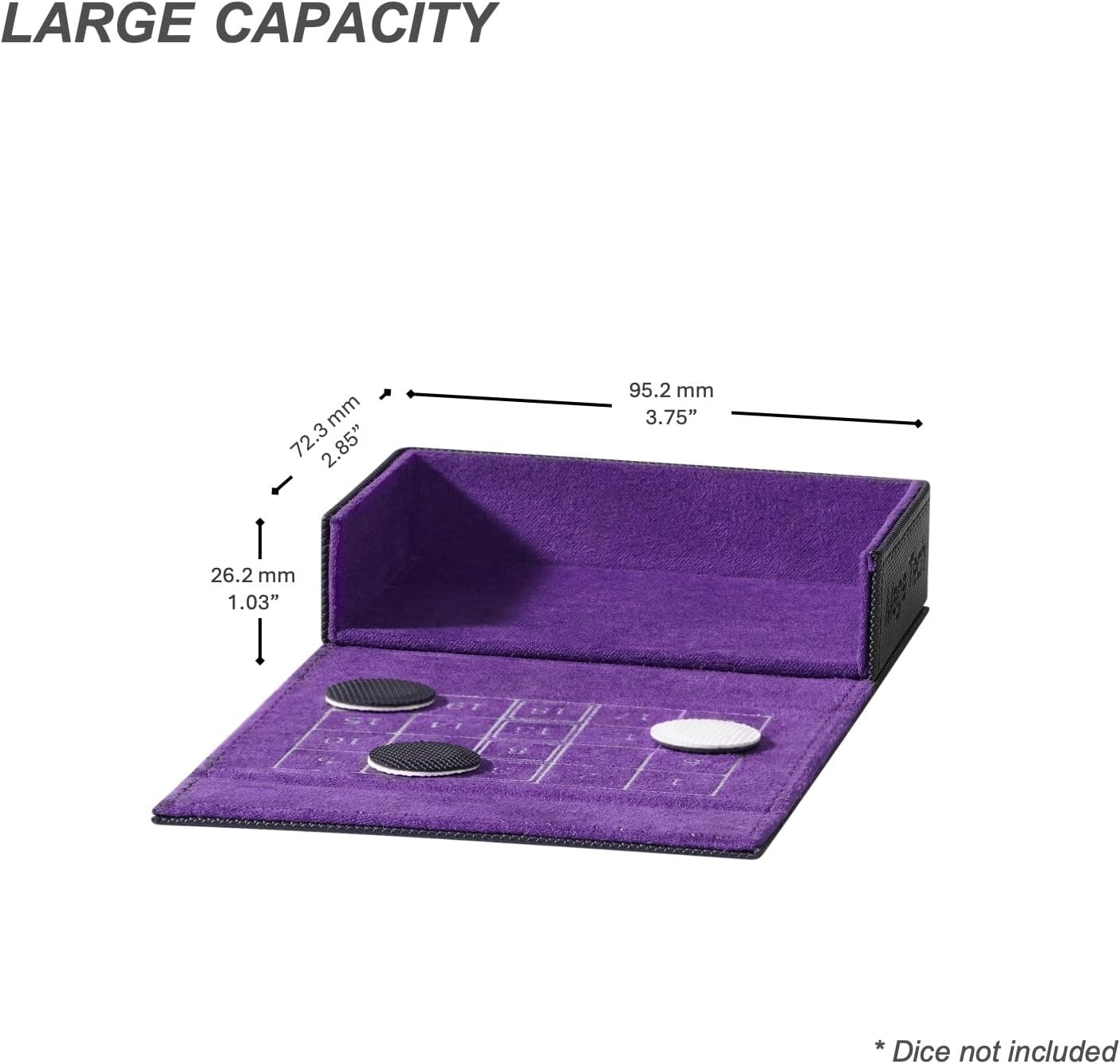Mage Tech Pocket Dice Box (Adventurer Module) - Built-in Life Tracker - Fits 15 Counter Dice (15 mm) or 30+ Unsleeved Cards - Stores Inside Adventurer - MTG, PTCG & More (2. Eclipse (Black/Purple))