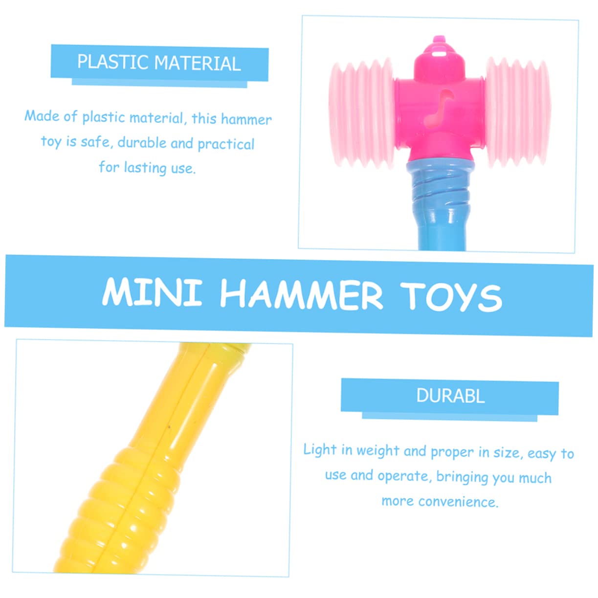 ORFOFE 24Pcs Beating Hammer Fun Mallets for Hand Eye Coordination Plaything for Boys and Present for Special Occasions