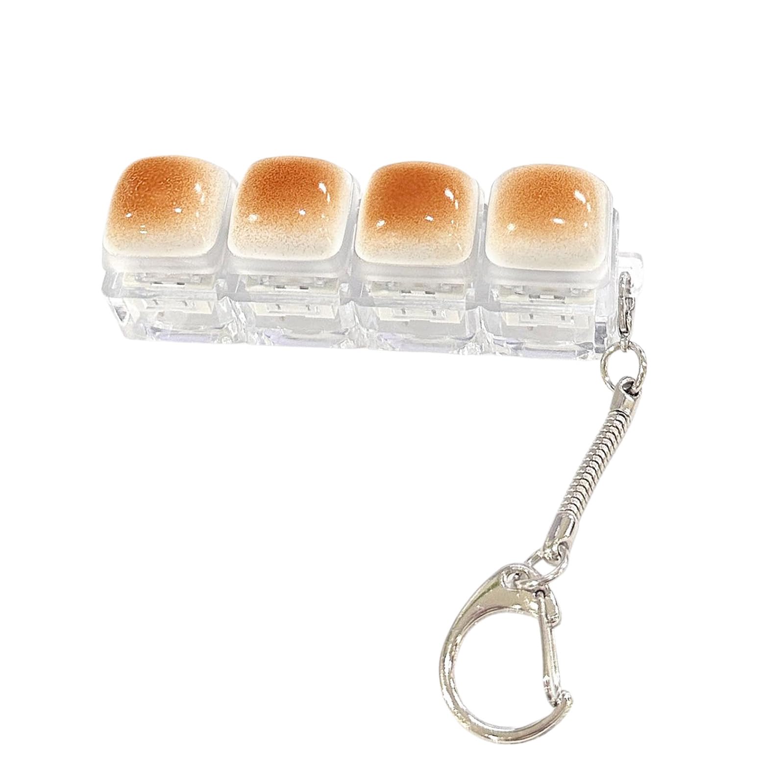 Caramel Bread Keycap Stress Toy Quiet Anxiety Reducer Keychain For Focus Enhancement Desk Decor Travel Accessory For Adults Games 3 Months Newborn (B-a, B)