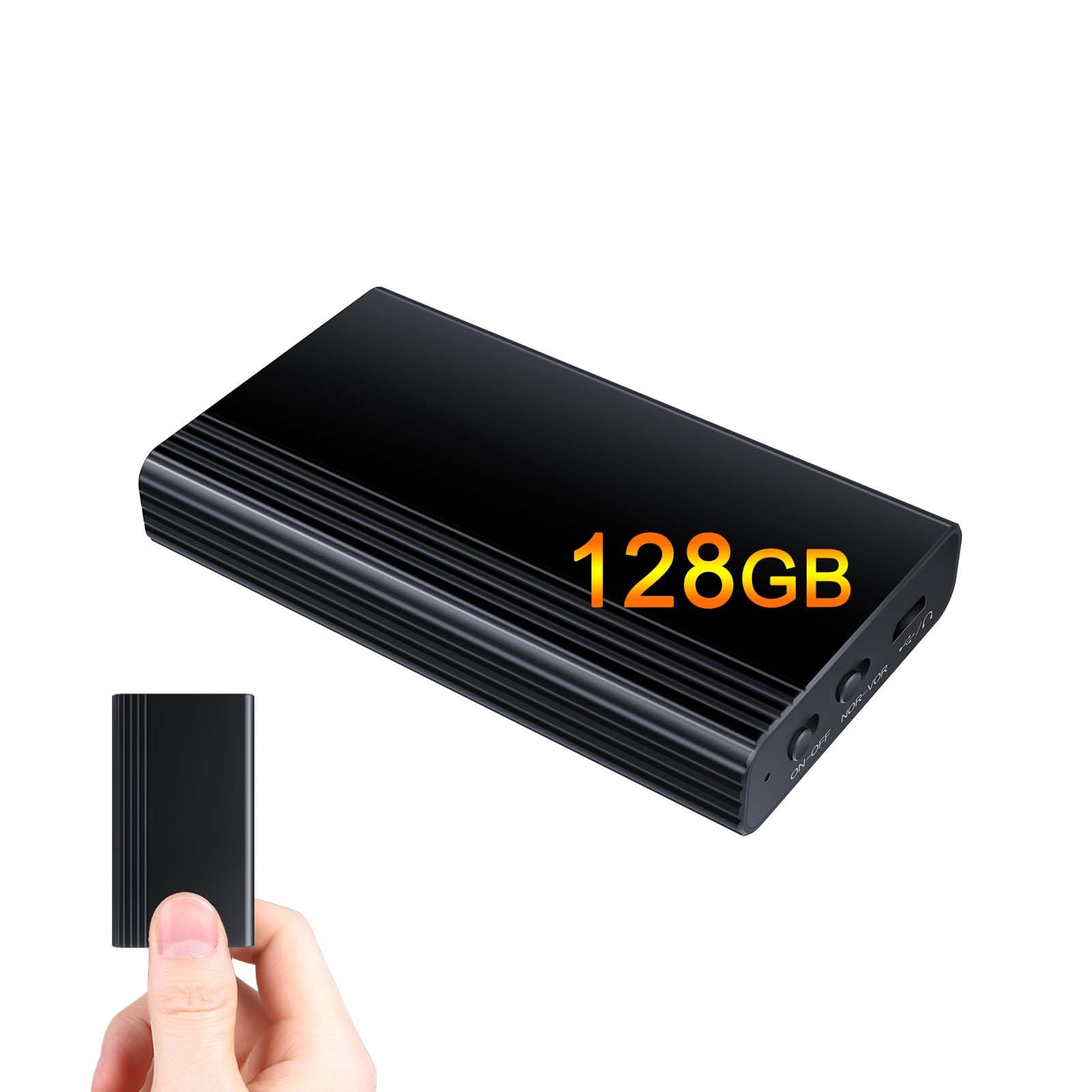 128G Mini dictaphone magnétique intégré, capacité de Stockage de 2000 Heures, Enregistrement continu Pendant 12 Jours, enregistreur Vocal numérique STTWUNAKE