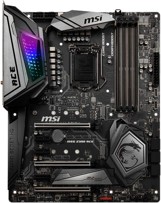 MSI MEG Z390 ACE LGA1151 (Intel 8th and 9th Gen) M.2 USB 3.1 Gen 2 DDR4 Wi-Fi SLI CFX ATX Z390 Gaming Motherboard