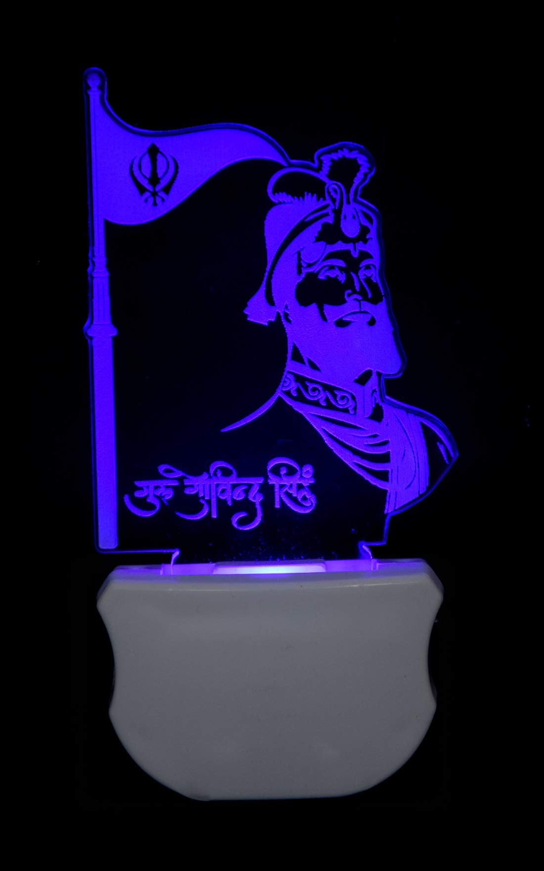 FLOSTONThe Guru Govind Singh 3D Illusion Night Lamp is Extremely Cool and 3D Illusion Design with 7 Color Changing Effect Suitable for Rooms,Kitchen,Lobby etc.