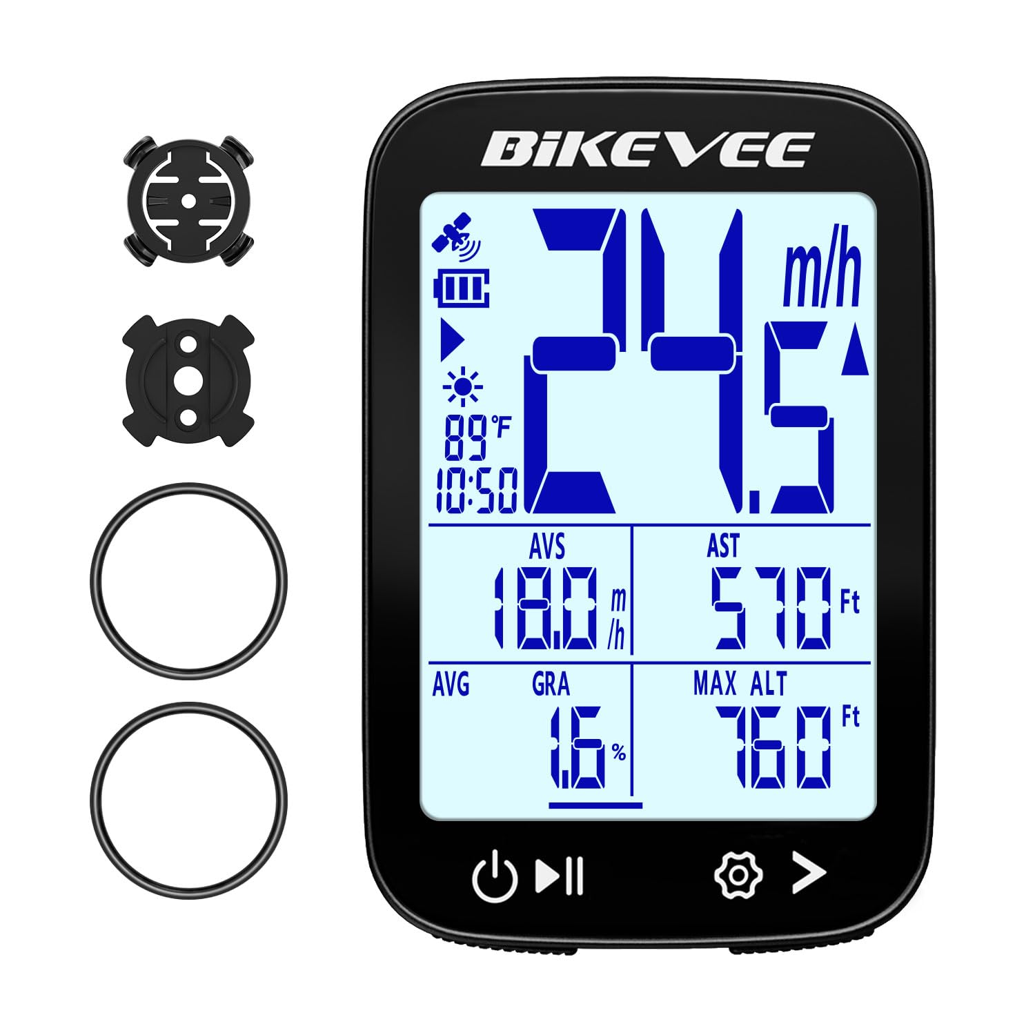 Bezprzewodowy komputer rowerowy GPS, aplikacja Bluetooth | Licznik prędkościomierza rowerowego, aplikacja BIKEVEE, synchronizacja Strava, temperatura, gradient, odległość wznoszenia