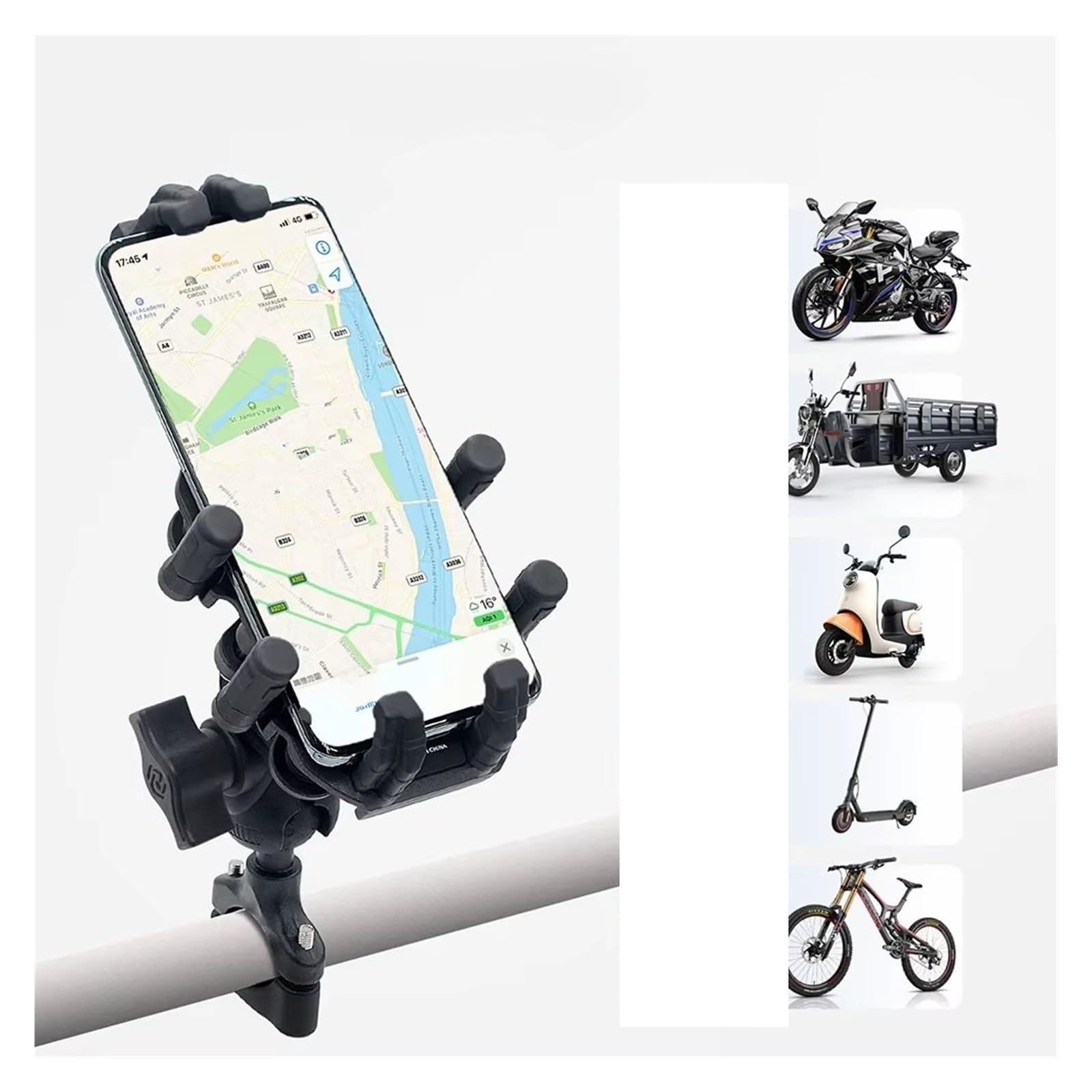 Staffa Navigazione GPS Supporto Per Cellulare Lega Alluminio Moto Mountain Bike Manubrio Elettrico Telaio Fisso Ammortizzatore IPhone Supporto Gps Moto