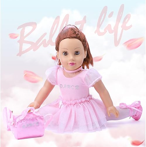 Miniatura 2 de Accesorios de ropa para muñecas de 18 pulgadas, juego de vestido de bailarina de ballet para muñecas de 18 pulgadas, incluye leotardo rosa, medias,