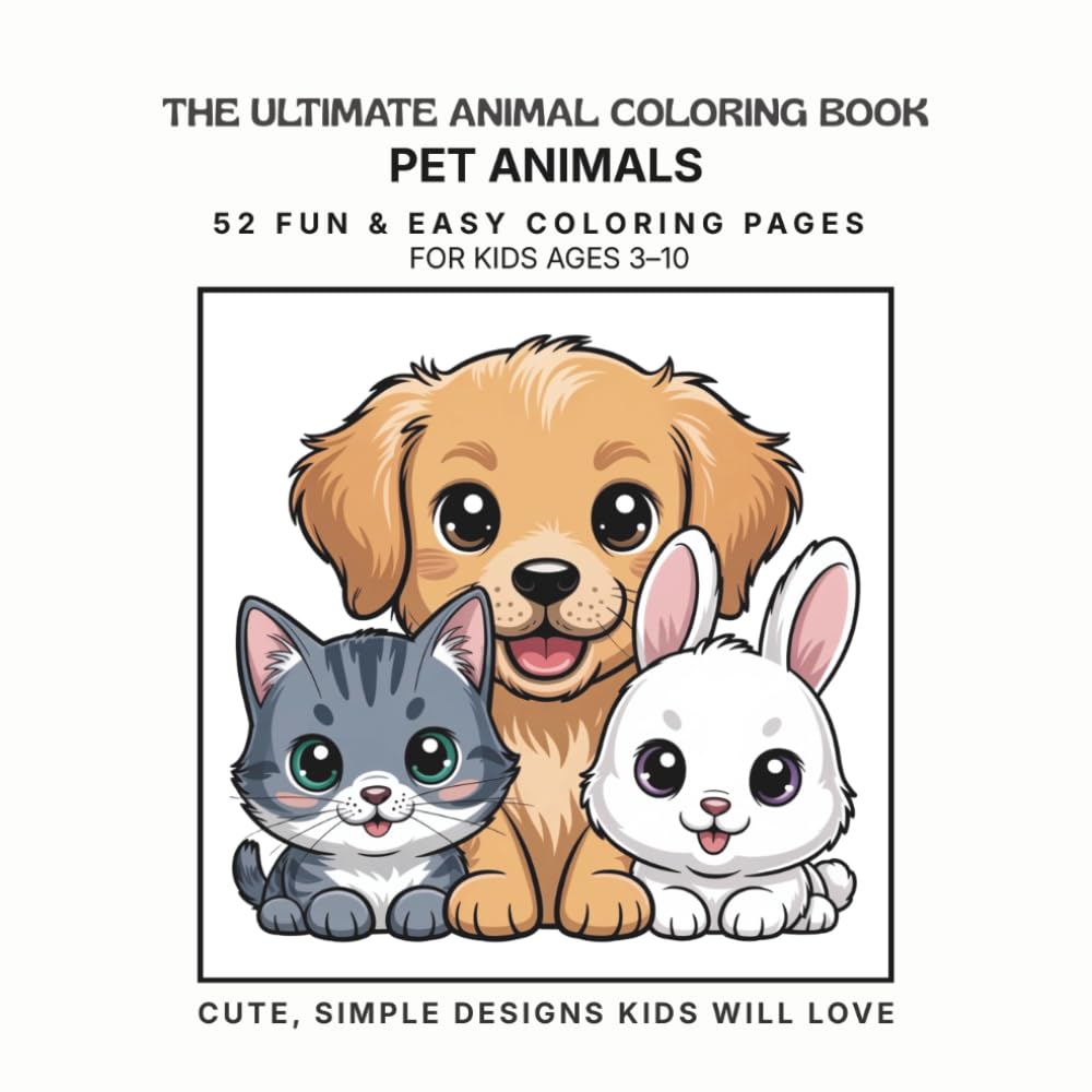The Ultimate Animal Coloring Book: Pet Animals - Volume 8