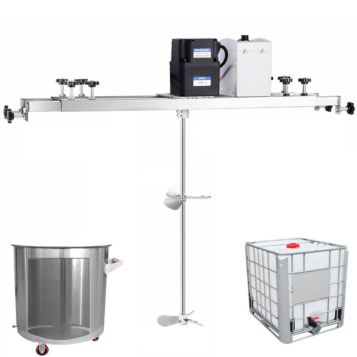 Agitatore elettrico per serbatoio IBC, miscelatore di vernice da 400 W, con gancio di supporto, miscelatrice 0-600 giri/min, agitatore dissolutore di inchiostro per serbatoio IBC e canna aperta