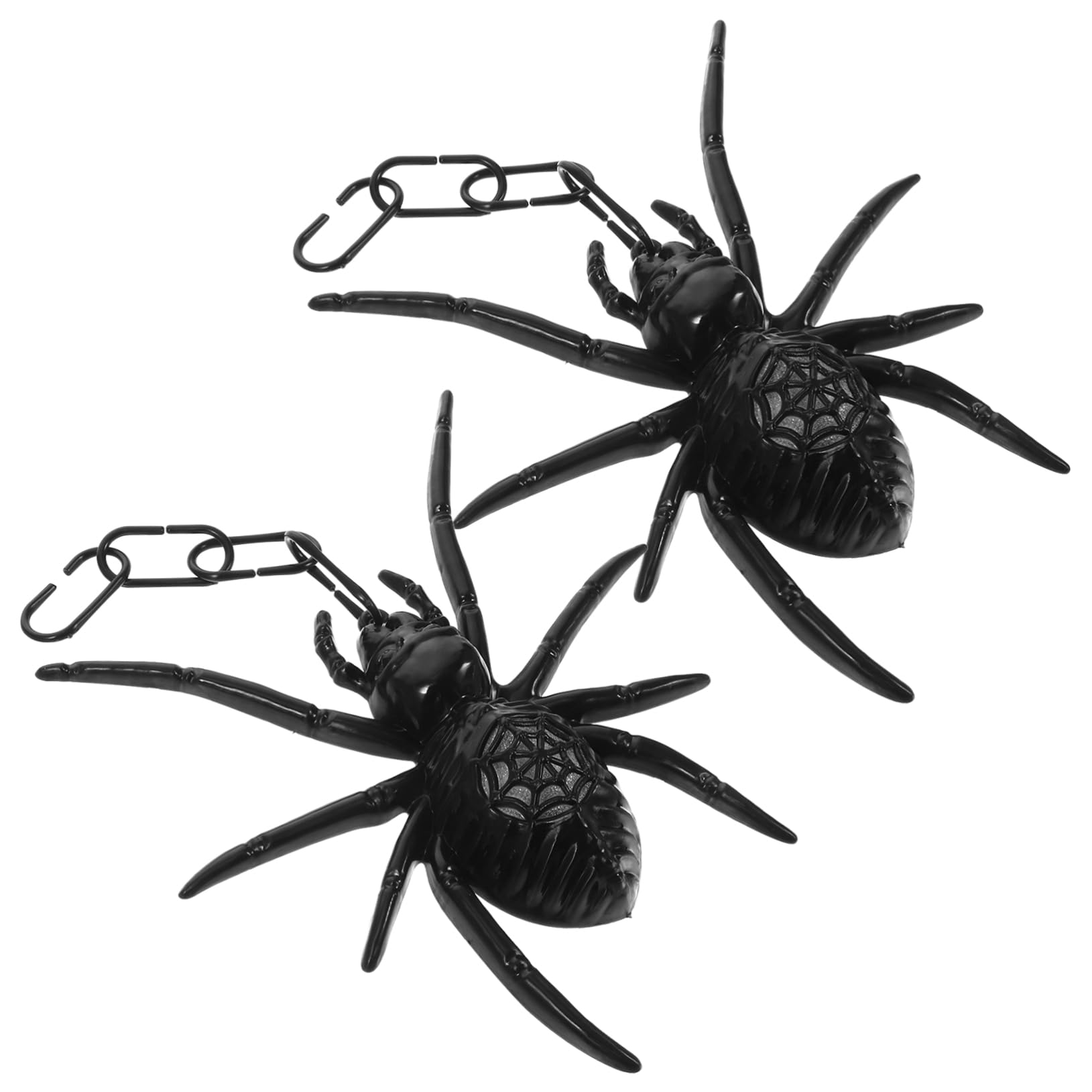 Gadpiparty 5 Set Halloween Ragno Luminoso Colorato Ragno Fluorescente Colorato Ragno Nero Scena Di Ragno Con Disposizione Ingannevole Pendente 2 Pezzi Senza Batteria Ragno Di 2 pezzi*5