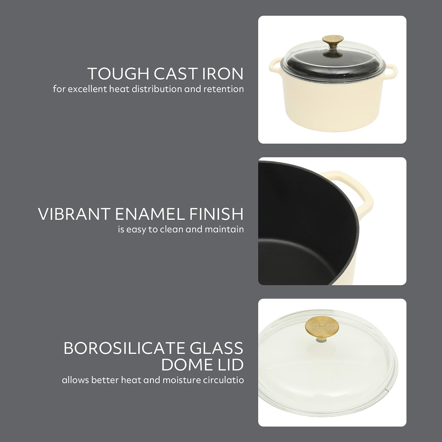 Sur La Table Kitchen Essentials Enameled Cast Iron Dutch Oven with Lid 5 Qt
