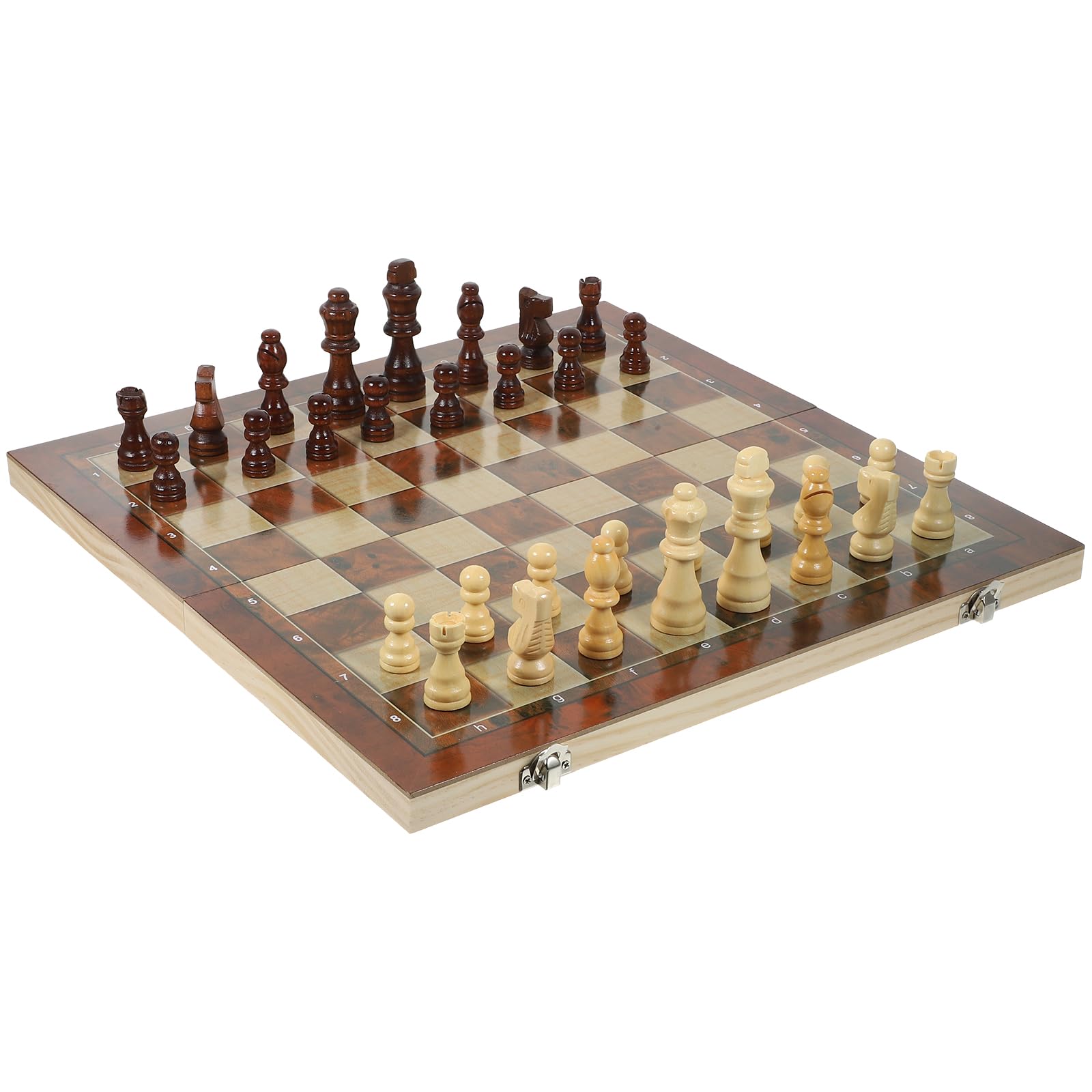 Scacchiera in Legno 3 in 1, Set Giochi da Tavolo per Bambini, Pieghevole